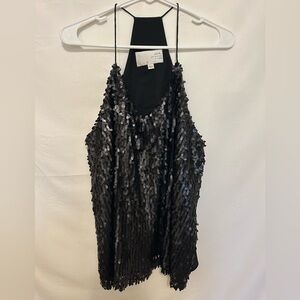 JOA sequin spaghetti strap racerback tank size large‎